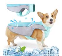Dog Cooling Vest Harness - Breathable Mesh for Instant Heat Relief, Reflective & Adjustable | Outdoor Hiking/Walking in Hot Weather | Small/Medium/Large Dogs（Blue-S）