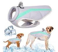 Dog Cooling Vest Harness with D-Ring - Breathable Mesh, Reflective & Sun-Proof, Adjustable for Small/Medium/Large Dogs - Summer Outdoor Walking/Hiking(Green,M)