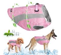 Dog Cooling Vest with Adjustable Zipper, Lightweight Jacket with Evaporative Cool Microfiber Technology, UV Protection Shirt for Beach, Sizing for Small, Medium and Large Dogs (Pink, M)