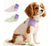 Dog Cooling Vest with Leash D Ring SPF 50 Sun Protection - Summer Heat Relief Gear for Small Dogs Breathable Mesh Tank Top, UV Ray Blocking Outfit Cloth for Beach Lake Seaside Walks 4.5-6kg (Pink, L)