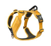 DOG Copenhagen Comfort Walk Pro 3.0 Dog Harness - Top and Front Clip Training Harness with Handle - For Small and Large Dogs - Padded for Comfort - Reflective Trims - No Pull, Lemon, L