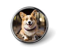 Dog Corgi Round Lapel Pins Backpack Pin Cute Brooch Decoration Brooches for Women Men Fashion Button Badges for Hat Backpacks Purses Jackets Shirt Suit