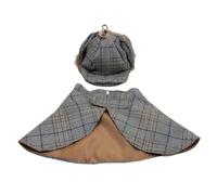 Dog Costume - Breathable Pet Cosplay Clothing with Cape and Hat Set | Halloween Dress-Up Outfit for Small Medium Large Dogs and Puppies, Christmas Carnival Photo Prop Party Accessory, 35x22x2cm Gray