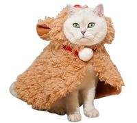 Dog Costume, Christmas Cat Costume - Pet Christmas Elk Cape for Winter | Brown Deer Cat Clothes Plush Christmas Puppy Costume Multi
