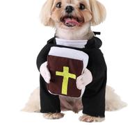 Dog Costume Funny Priest with Bible Design Cat Dress up Clothes