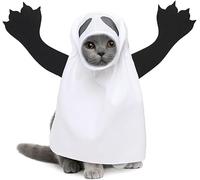 Dog Costume Halloween Ghost,White Ghost with Double Hands Costume Adjustable Soft Breathable Spooky Trick or Treat Party Cosplay Costume for Small Medium Large Dog Cat, Universal code