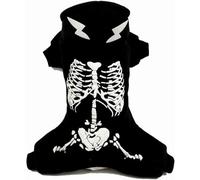 Dog Costume Halloween Scary Skeleton Skull Pet Outfit Washable with Glow in The Dark Dog Hoodie Jumpsuit Funny Breathable Spooky Puppy Clothes for Small Medium and Big Dog,Cat(Size:XL,Color:Black)