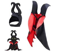 Dog Costume Includes Dog Cape and Devil Horns Hat Pet Halloween Costumes for Party Cosplay
