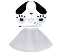 Dog Costume Tail Nose Tail Bowtie Glove And Skirt Dog Dress Up Outfit Child Halloween Animal Costume Accessories Soft Comfortable Pet Headgear