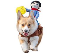 Dog Costume Western Cowboy Rider Costume for Dogs - Stylish Pet Suit with Hat & Toy for Halloween, Carnival & Photo Shoots (Dog Costume Western, XL 130 g)
