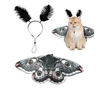 Dog Costume | with Headband and | Moth Wings Costume for Dogs - Puppies, Large, Medium and Small Breeds, Birthdays, Holidays, and Cats