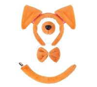 Dog Costumes Set Dog Ear Headband Tail Tutu Skirt Nose Animal Fancy Costume Kits Accessories For Halloween Cosplay Party Costume