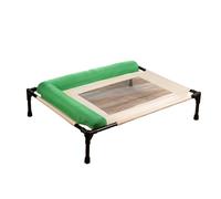 Dog Cot Bed: Cooling Mesh Component, Radial Geometric Mass Displacement 25.59 x 17.72 Inches, Safety Fixing Component with Support for the Dog
