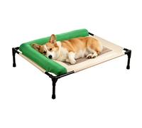 Dog Cot Bed - Elevated Cooling Mesh Design, Portable Oxford Fabric Support | Raised Pet Sleeping Bed With Neck Support Structure | Cat For Puppy Small Medium Breed Home Balcony Living