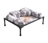 Dog Cot Edge Support Washable Pet Cot Sofa with Metal Frame | Elevated Pet Bed for Winter Cold Weather Outdoor Indoor Patio Porch Backyard Home Resting Napping Sleeping Relaxation C
