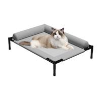 Dog Cot,Outdoor Dog Bed With Pillow And Breathable Mesh - Removable Pet Furniture For Cat Indoor Camping Patio Sunbathing Travel Training