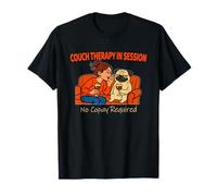 Dog Couch Therapy Humor Tee for Wine-Loving Pet Moms T-Shirt