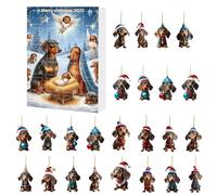 Dog Countdown Calendar | 2025 Dog 24 Days Calendars Christmas Decorations,2D Home Decor,for December Entryway Fireplace Door Window Trees Living Room Bedrooms Teens Kids