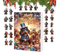 Dog Countdown Calendar Advent 2025 Calendar 24 Days 2D Christmas Decoration for Adults Kids Teens December Trees Party Entrance
