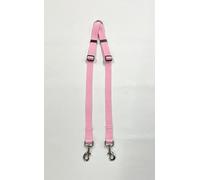 Dog Coupler/Splitter Lead Dual Walking Leash Adjustable 25mm/1" Webbing 2 Way Splitter (Large, Baby Pink)