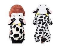 Dog Cow Costume for Dogs, Dog Halloween Costumes, Pet Dog Milk Cow Jumpsuit Funny Plush Animal Clothes (X-Large, Cow)