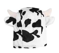 Dog Cow Costume Pet Winter Hat Plush Dog Cat Hat, Christmas Cow Hat for Pets, Warm 16 * 15 cm