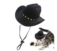 Dog Cowboy Hat - Non-Woven Fabric Adjustable Small Pet Cap | Pet Party Cowboy Hat with Comfortable Strap, Daily Wear, Carnival, Cоwboy Dog Costume with ASH | Halloween Christmas Cosplay