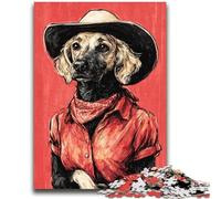 Dog Cowgirl Art Jigsaw Puzzles for Adults 2000 Piece,Help The Brain Exercise Addictive Toys to Cultivate Patience Parent-child Interaction (70X100cm)