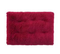 Dog Crate Bed, Fluffy Dog Crate Mattress Washable, Calming Fluffy Anti Anxiety Dog Beds, Deluxe Plush Dog Mat with Anti-Slip Bottom for Large Medium Small Dogs,red,S