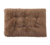 Dog Crate Bed, Fluffy Dog Crate Mattress Washable, Calming Fluffy Anti Anxiety Dog Beds, Deluxe Plush Dog Mat with Anti-Slip Bottom for Large Medium Small Dogs,Khaki,S