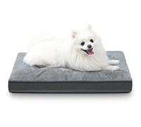 Dog Crate Bed Waterproof Deluxe Plush Dog Beds with Removable Washable Cover Anti-Slip Bottom Pet Sleeping Mattress for Large, Medium, Jumbo, Small Dogs, 23 x 17 inch, Gray