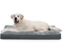 Dog Crate Bed Waterproof Deluxe Plush Dog Beds with Removable Washable Cover Anti-Slip Bottom Pet Sleeping Mattress for Large, Medium, Jumbo, Small Dogs, 41 x 27 inch, Gray