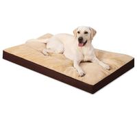 Dog Crate Bed Waterproof Deluxe Plush Dog Beds with Removable Washable Cover Anti-Slip Bottom Pet Sleeping Mattress for Large, Medium, Jumbo, Small Dogs, 41 x 27 inch, Brown