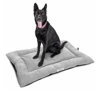 Dog Crate + Bed - XXL Washable Mattress | Comfortable Cushion | Warm Mat with Anti-Slip Bottom | Collapsible Bed | Puppy Mat Pad Blanket Dog Bedding in Grey (117x72cm)