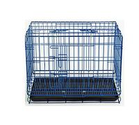Dog Crate Blue Dog Crate Dog Cage Dog Kennel Metal Wire Folding Pet Animal Pet Cage With Plastic Tray And Handle Dog Cage