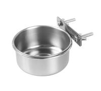 Dog Crate Bowl, Stainless Steel Dog Cage Feeding Dish with Clamps, Hanging Bird Food Water Bowl for Small Pets Parrot Cockatiel Parakeet Macaw Finches Lovebird