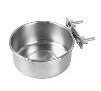 Dog Crate Bowl, Stainless Steel Dog Cage Feeding Dish with Clamps, Hanging Bird Food Water Bowl for Small Pets Parrot Cockatiel Parakeet Macaw Finches Lovebird