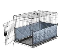 Dog Crate Bumper with Ties, 18"X12"X7" Gray for Inside Crate Tail Protector | Safe & Comfortable Crates Bumpers for Dogs Cages (Bumper Only)