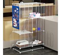 Dog crate, Cat Enclosure, Wire dog cage, DIY cat playpen with litter box and hammock, detachable and foldable, easy to assemble(75 * 39 * 120cm/29 * 15 * 47in(dense))