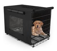 Dog Crate Cover 42 Inch Thickened Dog Kennel Cover Windproof Puppy Cage Cover with Mesh Windows on Both Sides Portable Crate Covers for Dogs Cages Fit for Indoor/Outdoor Use