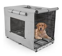 Dog Crate Cover 42 Inch Thickened Dog Kennel Cover Windproof Puppy Cage Cover with Mesh Windows on Both Sides Portable Crate Covers for Dogs Cages Fit for Indoor/Outdoor Use