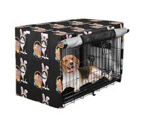 Dog Crate Cover Double Zipper Closure Design for Indoor Household Daily use Easter Basket Black Cat Holiday S