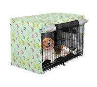 Dog Crate Cover Double Zipper Closure Design for Outdoor Backyard Garden Mix Shrimp Prawn Pastel Fresh Aquatic S