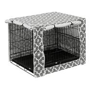 Dog Crate Cover Durable Polyester Pet Kennel Cover Universal Fit for Wire Dog Crate - Fits Most 48 inch Dog Crates - Cover only-Gray Soles-48