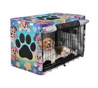 Dog Crate Cover Kennel Cover with Roller Shades Rainbow Dog Claw Paw