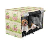 Dog Crate Cover Light Blocking Privacy Fabric for Indoor Household Daily use Pastel Floral Egg Hatch Croc Easter Design