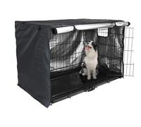 Dog Crate Cover - Oxford Fabric, Double Door Cover, Heavy Duty Design | Breathable Window Protector, Wire Dog Cage Cover for Puppy Training, Maiso