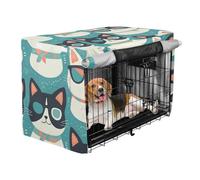 Dog Crate Cover Privacy Kennel Covers with Roller Shades Cool Cat Pattern