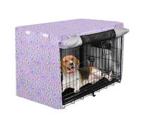 Dog Crate Cover Silver Coated Oxford Cloth for Balcony Daily Placement Lavender Pastel Butterfly Soft Color XL