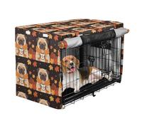 Dog Crate Cover Silver Coated Oxford Cloth for car Trunk Transportation Autumn Maple Puppy Warm Scarf Hot Drink Fall S